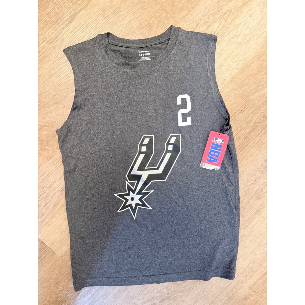 NBA San Antonio Spurs Youth Muscle Tank Top Charcoal Grey Logo Graphic Sz 10/12